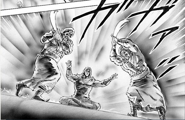北斗の拳 ビームを放つトキ（北斗有情拳）